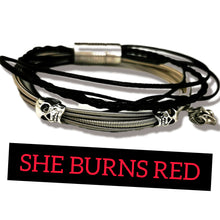 Load image into Gallery viewer, She Burns Red - Guitar String Bracelet