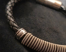 Load image into Gallery viewer, Coiled - Faux Leather &amp; coiled Guitar String Bracelet
