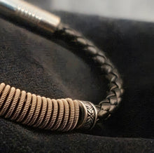 Load image into Gallery viewer, Coiled - Faux Leather &amp; coiled Guitar String Bracelet
