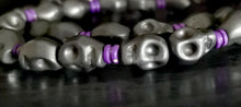 Load image into Gallery viewer, Hematite Frosted Skull Guitar Ball End Elasticated Bracelet
