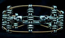 Load image into Gallery viewer, &#39;Ascension Mixed Twin Skull&#39; - Guitar String Bracelet
