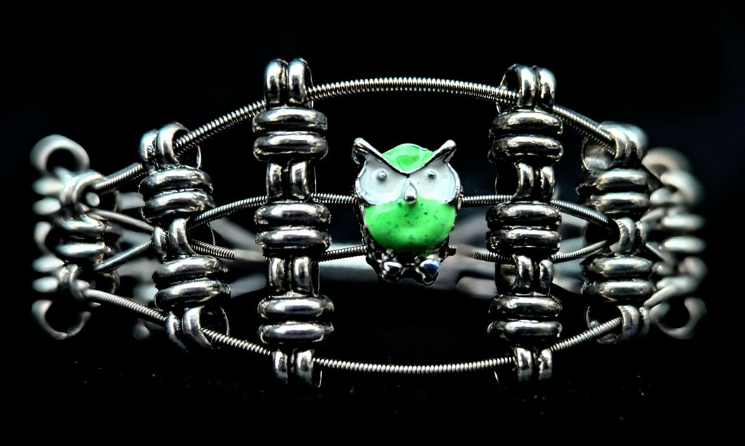 Green Owl 'Ascension' - Guitar String Bracelet