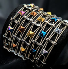 Load image into Gallery viewer, Iridescent &#39;Pyramid&#39; - Guitar String Bracelet
