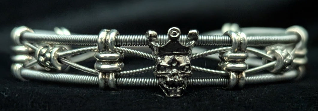 'Royal' Skull -Bass Guitar String Bracelet
