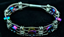 Load image into Gallery viewer, Iridescent &#39;Flat&#39; Skull - Guitar String Bracelet
