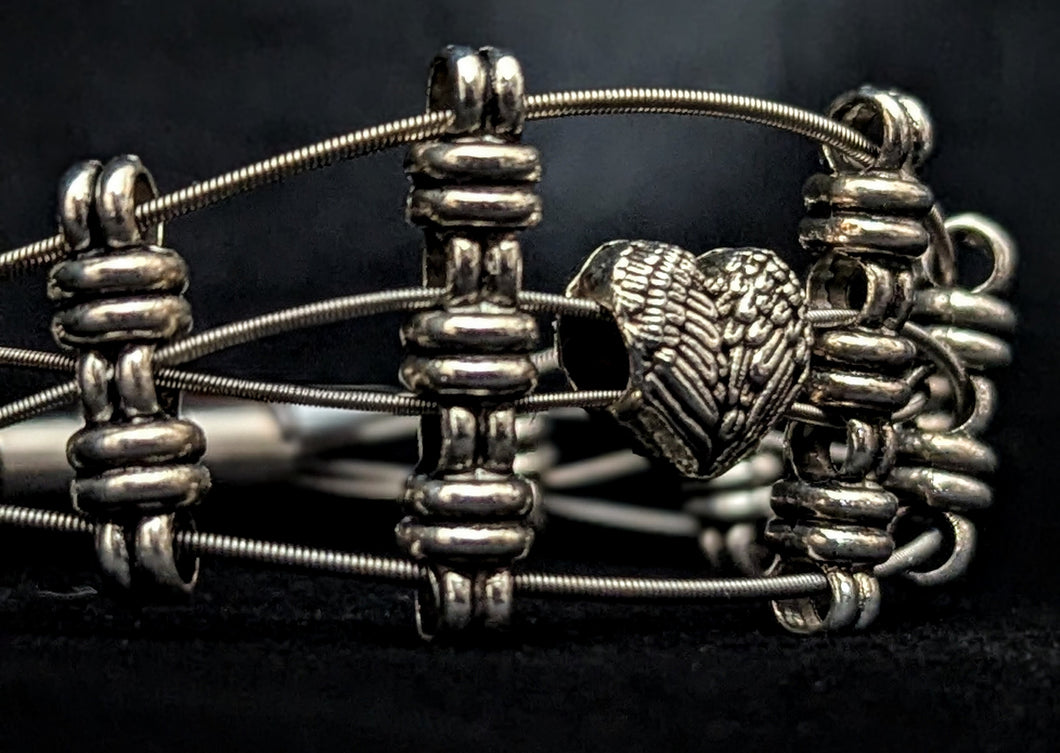 Silver Heart 'Ascension' - Guitar String Bracelet
