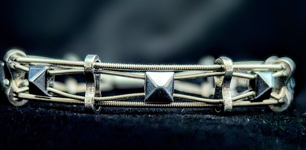 Silver 'Pyramid' - Guitar String Bracelet