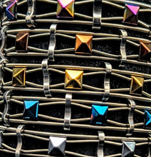 Load image into Gallery viewer, Iridescent &#39;Pyramid&#39; - Guitar String Bracelet
