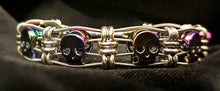 Load image into Gallery viewer, Iridescent &#39;Flat&#39; Skull - Guitar String Bracelet
