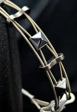 Load image into Gallery viewer, Silver &#39;Pyramid&#39; - Guitar String Bracelet

