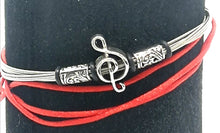 Load image into Gallery viewer, Treble Clef Guitar String Bracelet

