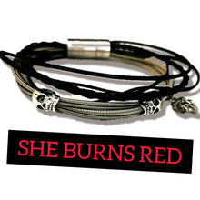 Load image into Gallery viewer, She Burns Red - Guitar String Bracelet
